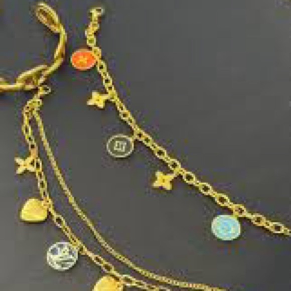 18K Gold Clover & Flower Candy Colored Enamel Chunky Chain Bracelet No Fade - Picture 6 of 6